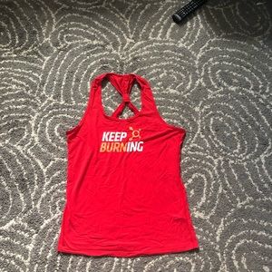 Red Orangetheory “Keep Burning” Racerback Tank Top